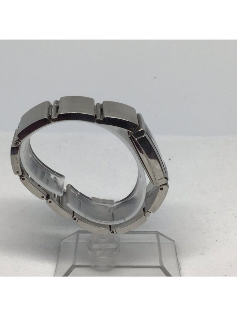 Fossil ES1710 Ladies Rectangle Silver Tone Rhinestone Mother of Pearl Watch - Picture 7 of 14